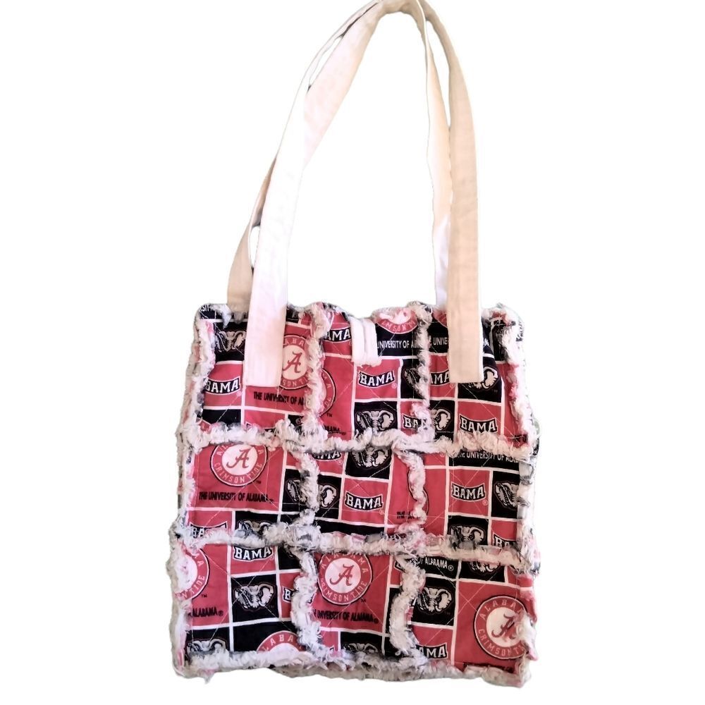 BAMA Patchwork Purse / Handbag Interior Pockets Button Closure - Picture 2 of 7